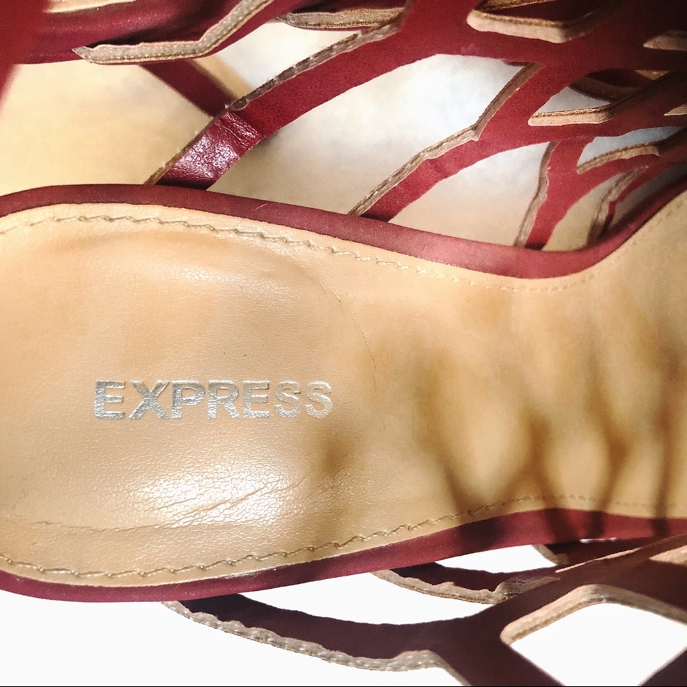 Express Red Caged Heels - Picture 6 of 6